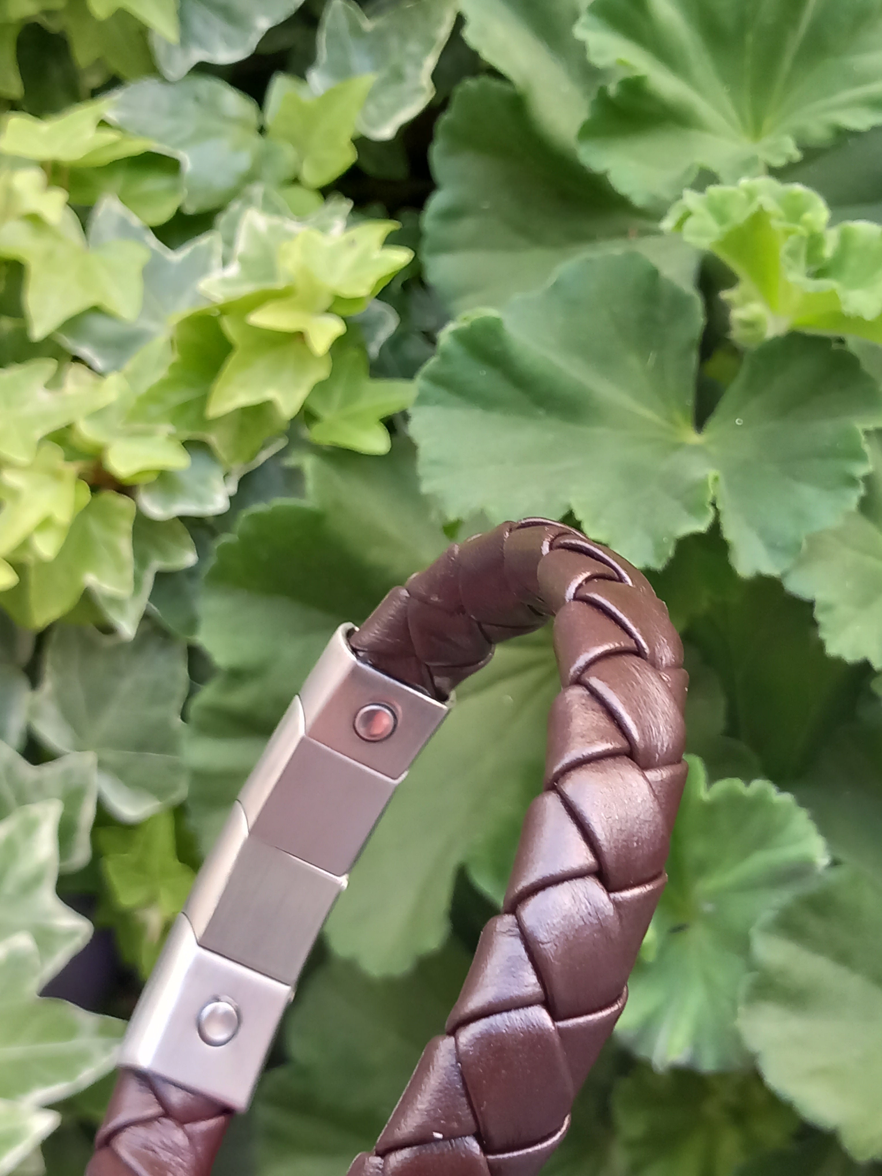 Brown Leather Magnetic Bracelet LMB07