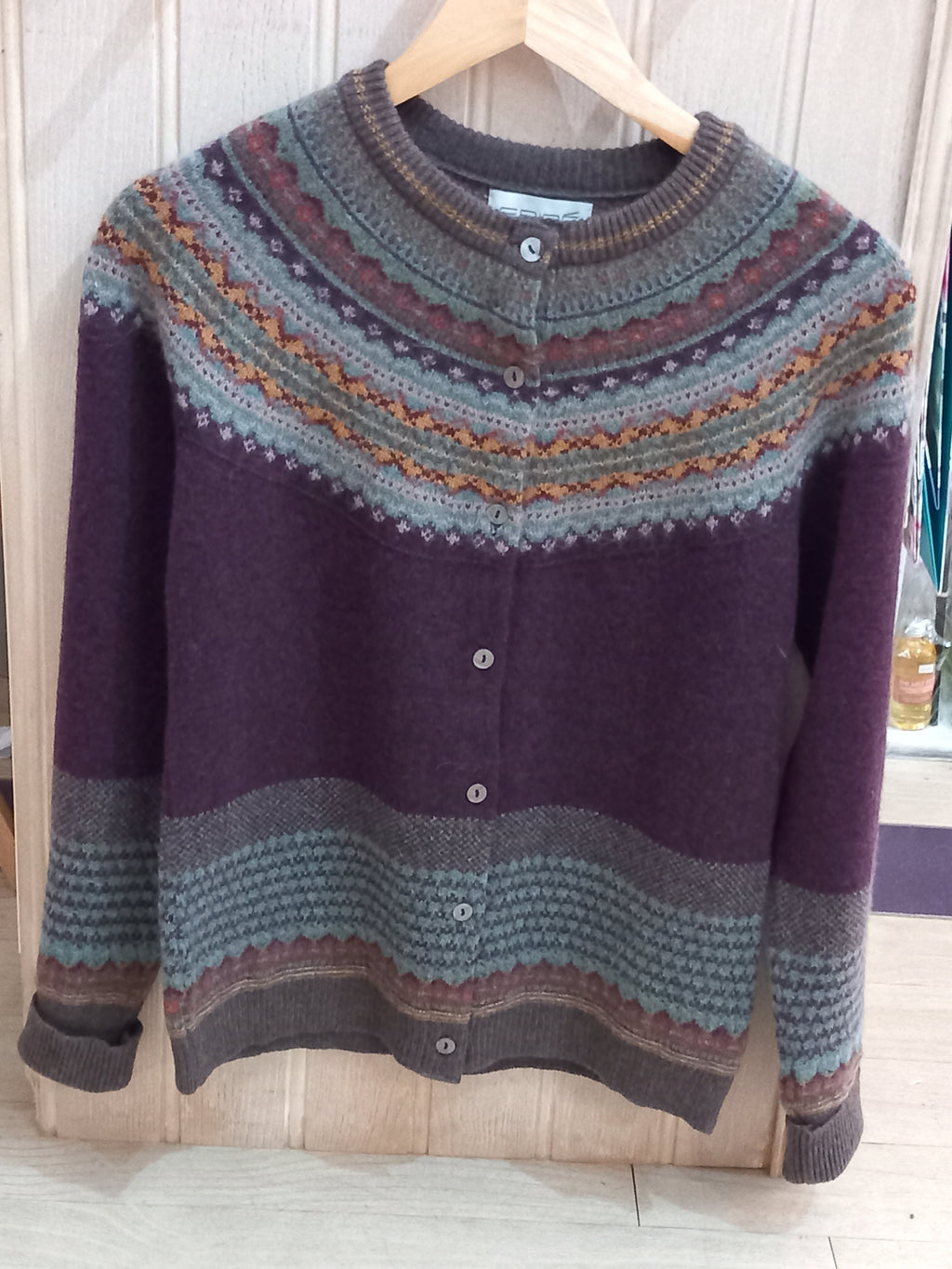 ARCHIVED COLOUR - BEECH Alpine Cardigan 96% Merino Lambswool / 4% Angora designed by ERIBÉ Knitwear