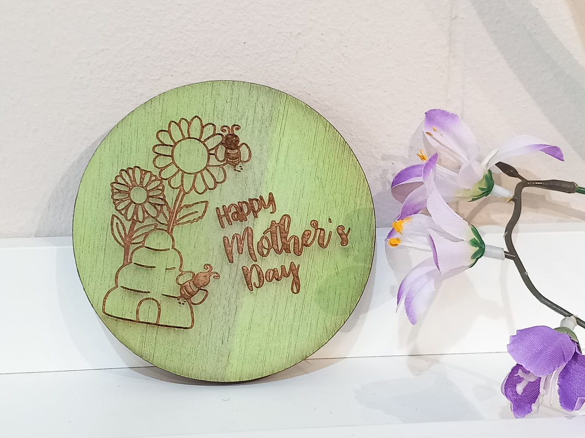 MOTHER'S DAY Wooden Coaster by Rezawood Designs