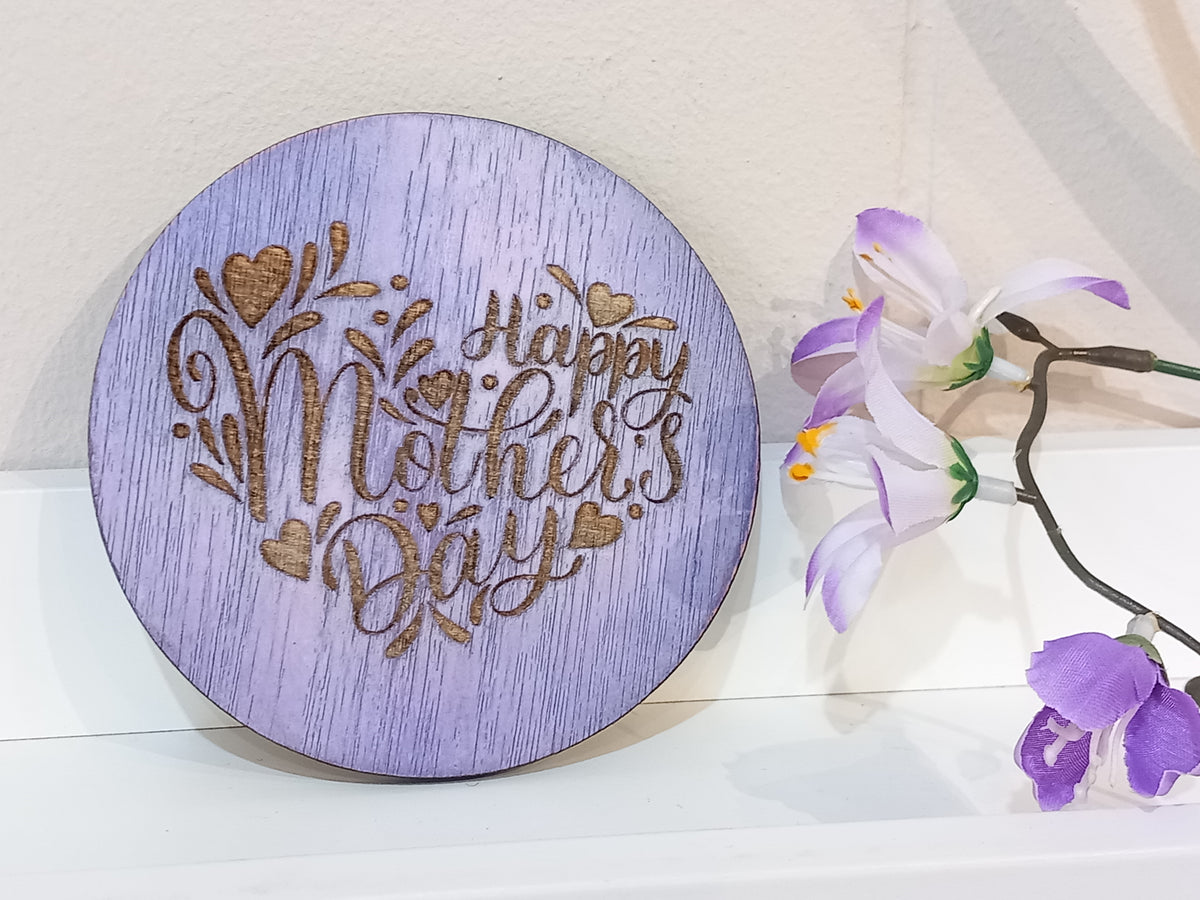 MOTHER'S DAY Wooden Coaster by Rezawood Designs