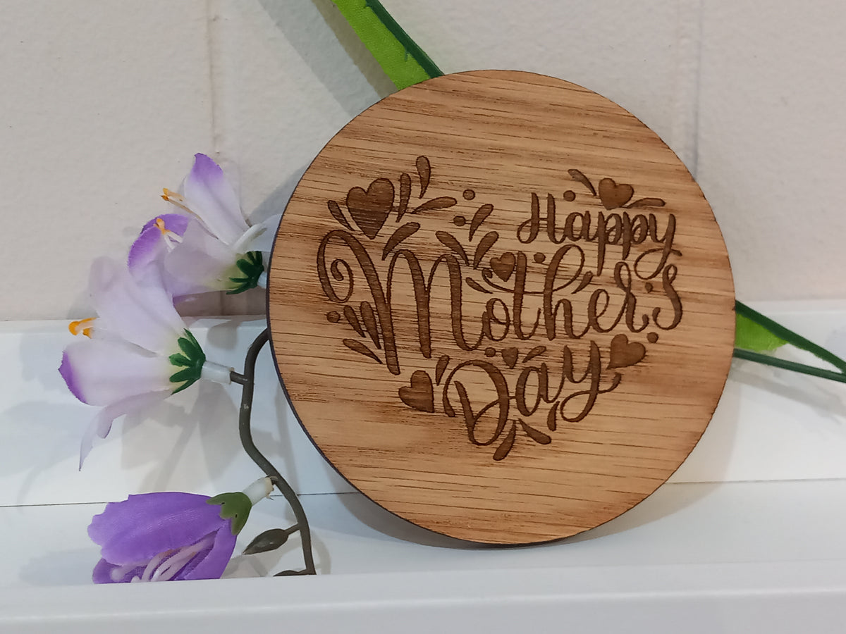 MOTHER'S DAY Wooden Coaster by Rezawood Designs