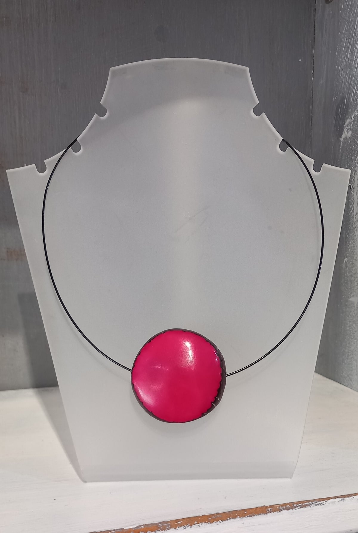 Pretty Pink Single Seed Wire Necklaces