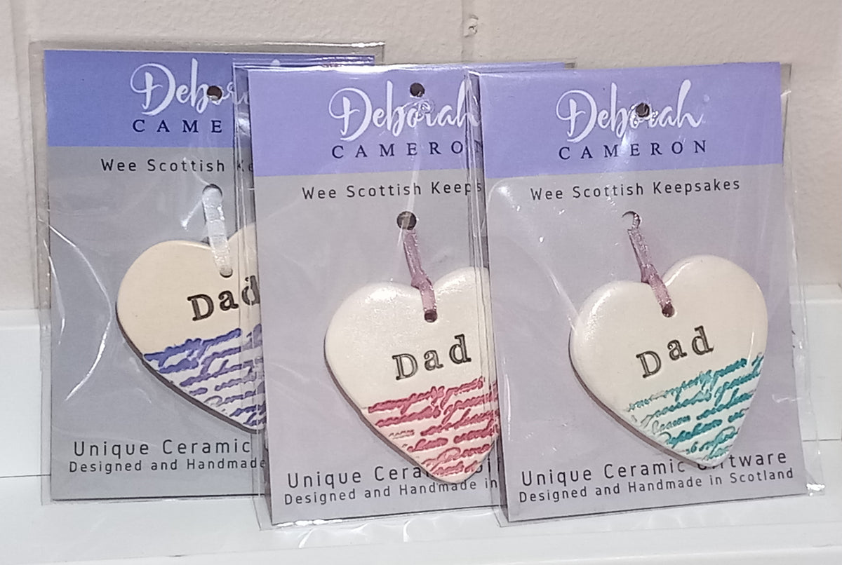 'Words' Relation Keepsake Hearts Handmade Ceramics by Deborah Cameron - Made in Scotland