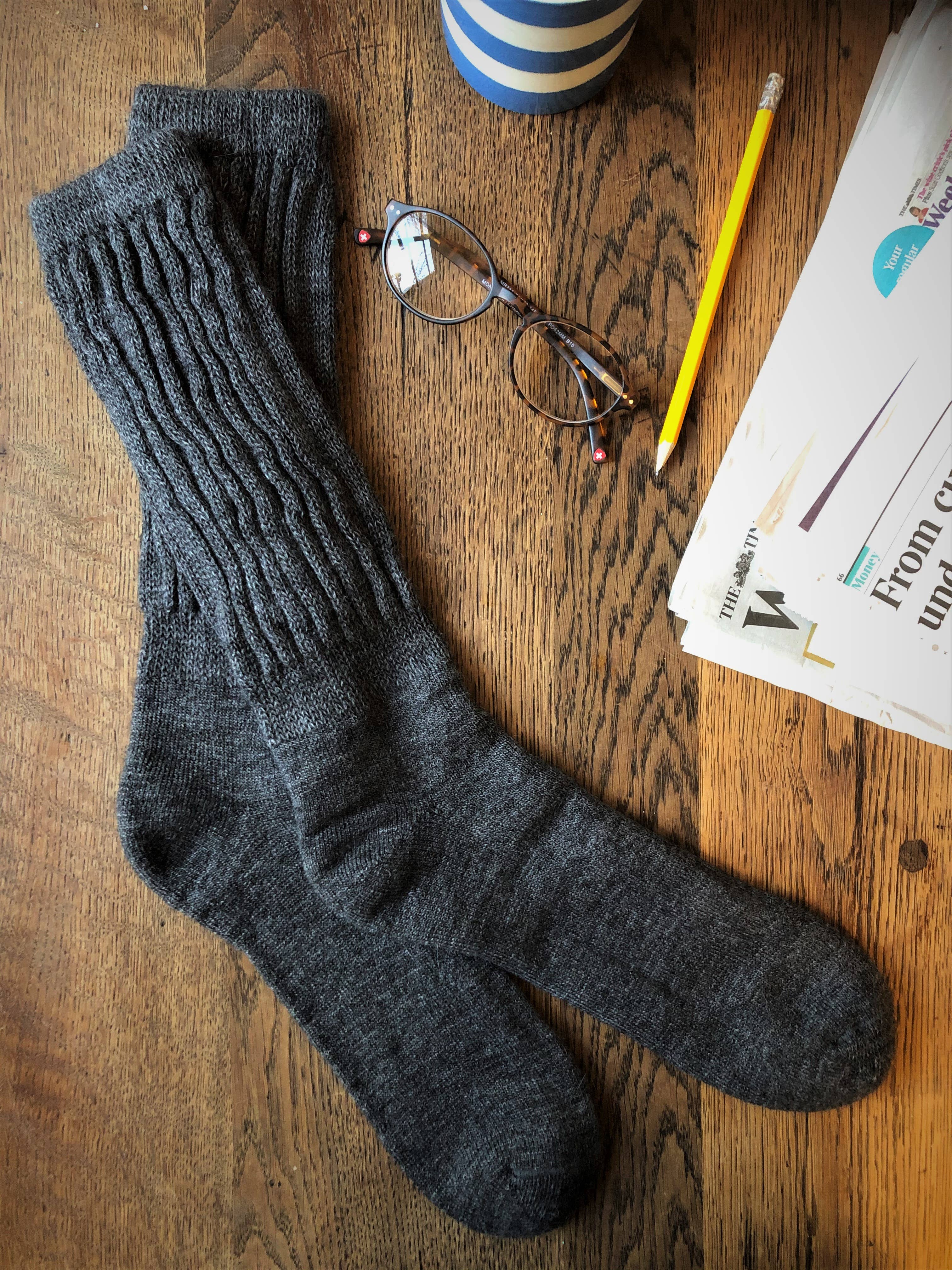 Alpaca Ribbed Socks Larger size UK 7-10