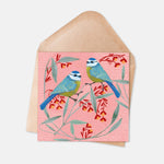 Load image into Gallery viewer, Eurasian blue tits  - Everyday Illustrated Nature Card- Pink
