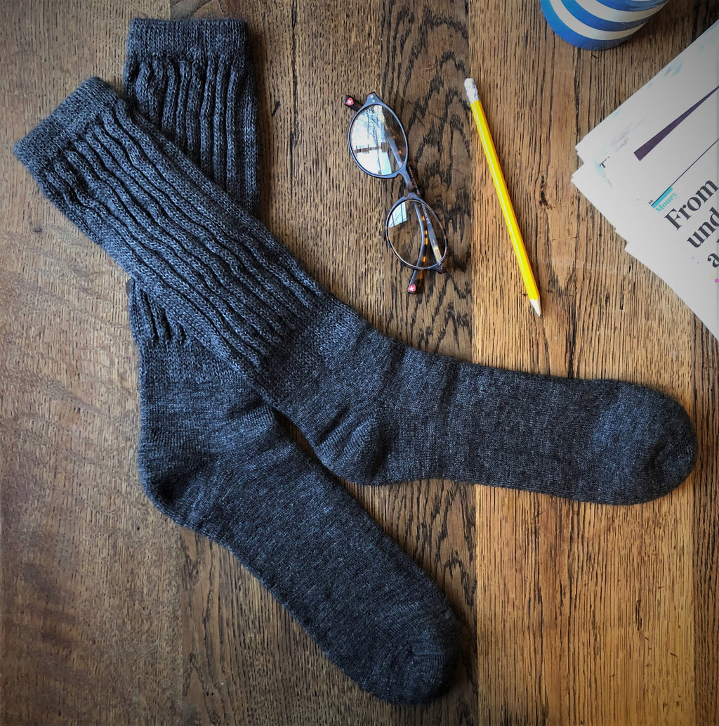 NEW COLOURS Alpaca Rib Cushion Socks - UK Size 4-7