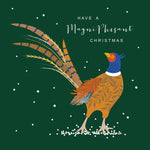Load image into Gallery viewer, Illustrated Pheasant quirky Christmas card by Klara Hawkins
