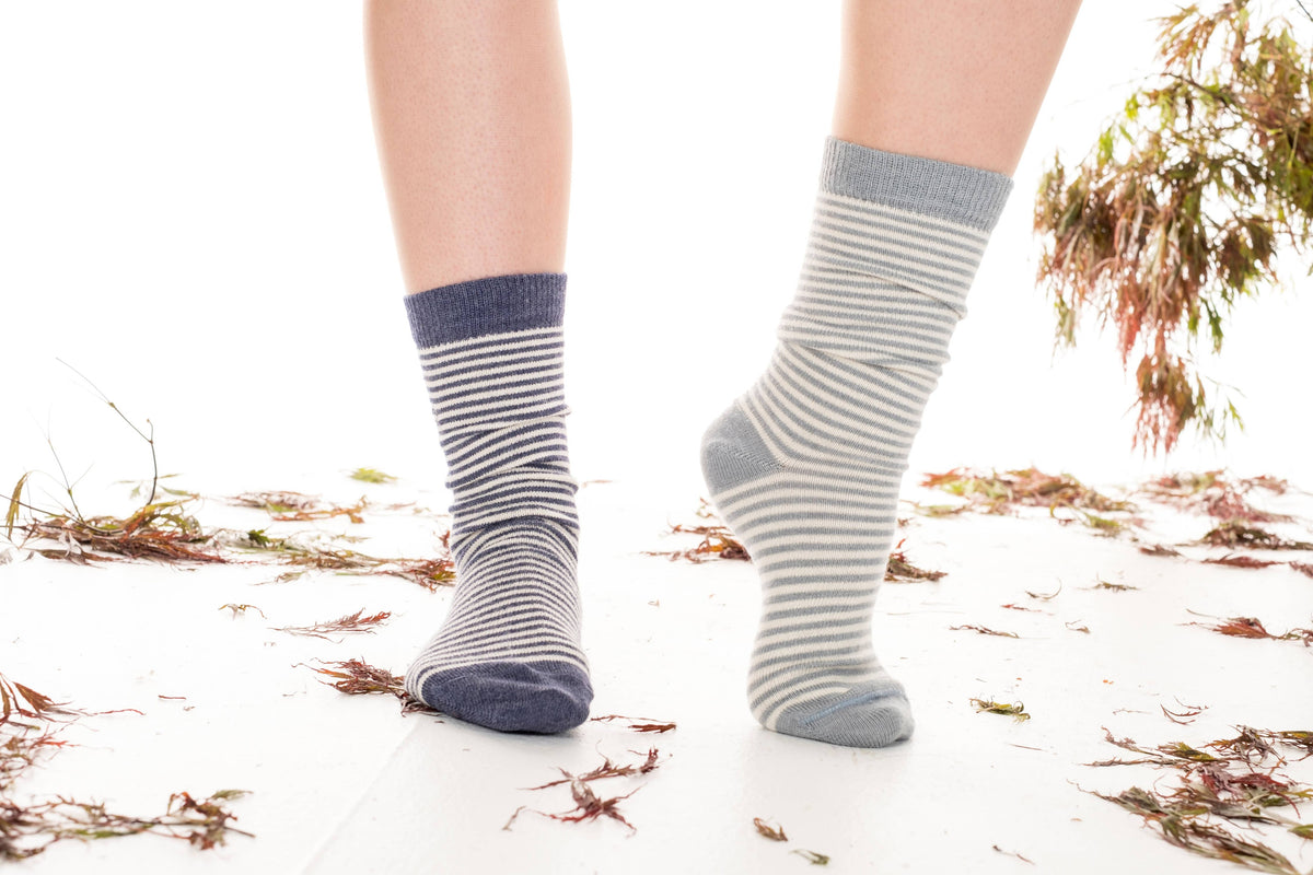 Ladies Alpaca Stripey Socks