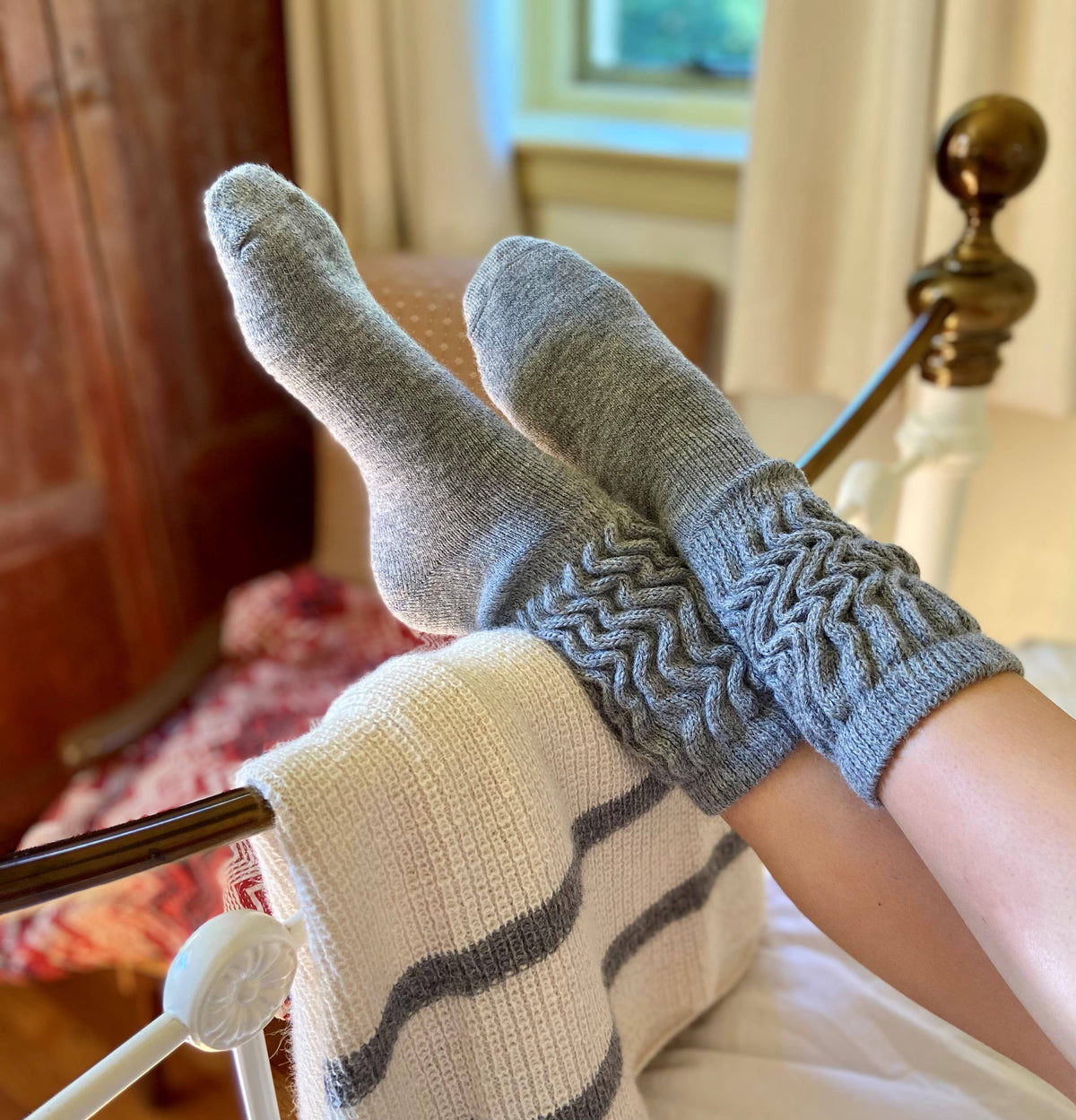 NEW COLOURS Alpaca Rib Cushion Socks - UK Size 4-7