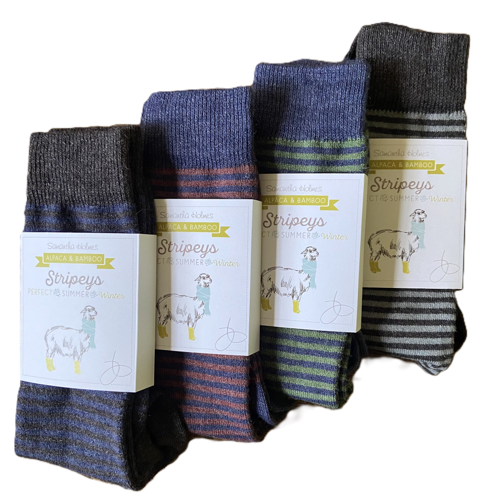 Ladies Alpaca Stripey Socks