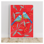 Load image into Gallery viewer, Bluetit A4 Print on Red Background
