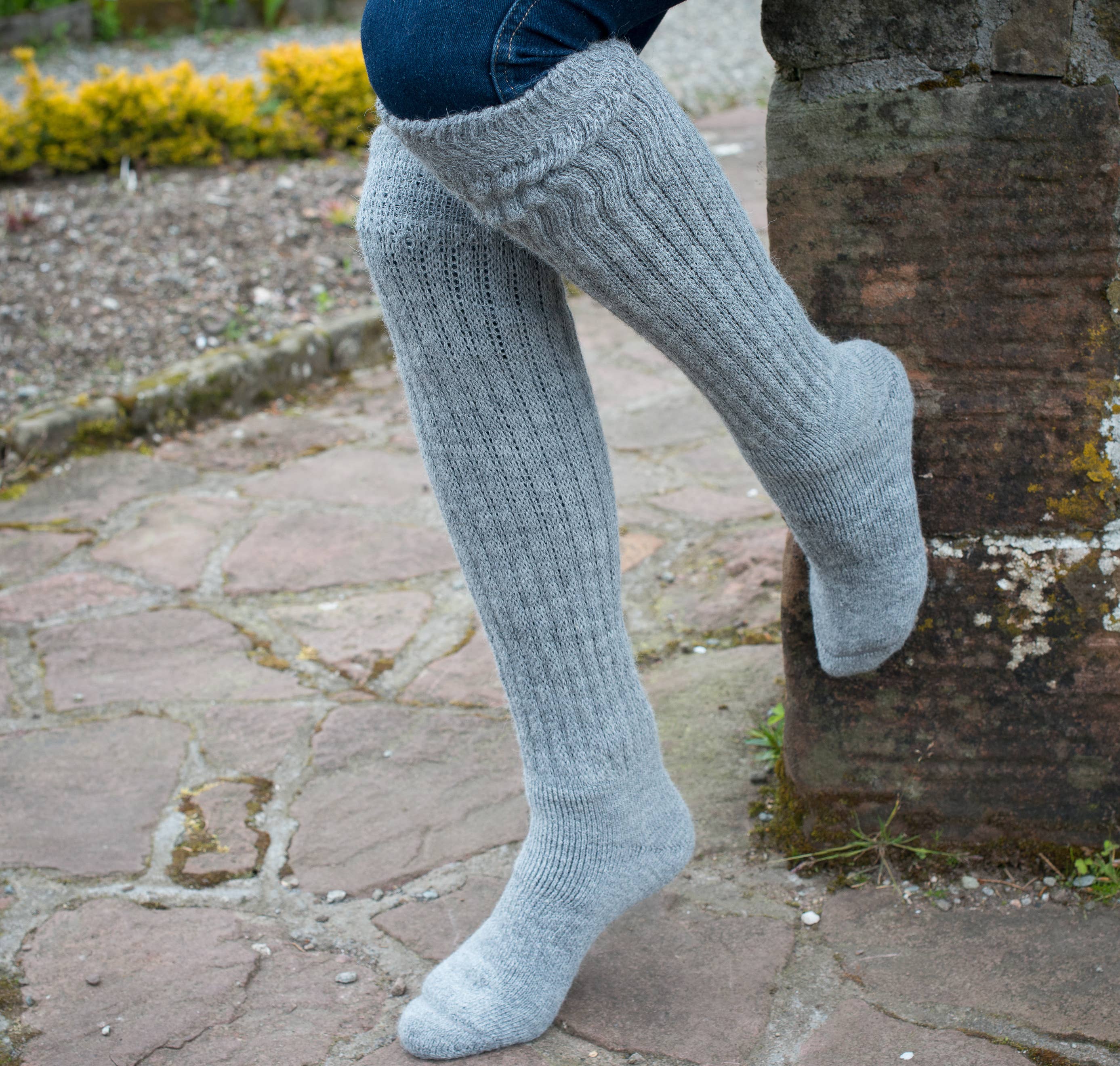 Alpaca Chunky Knee Socks by Samanatha Holmes