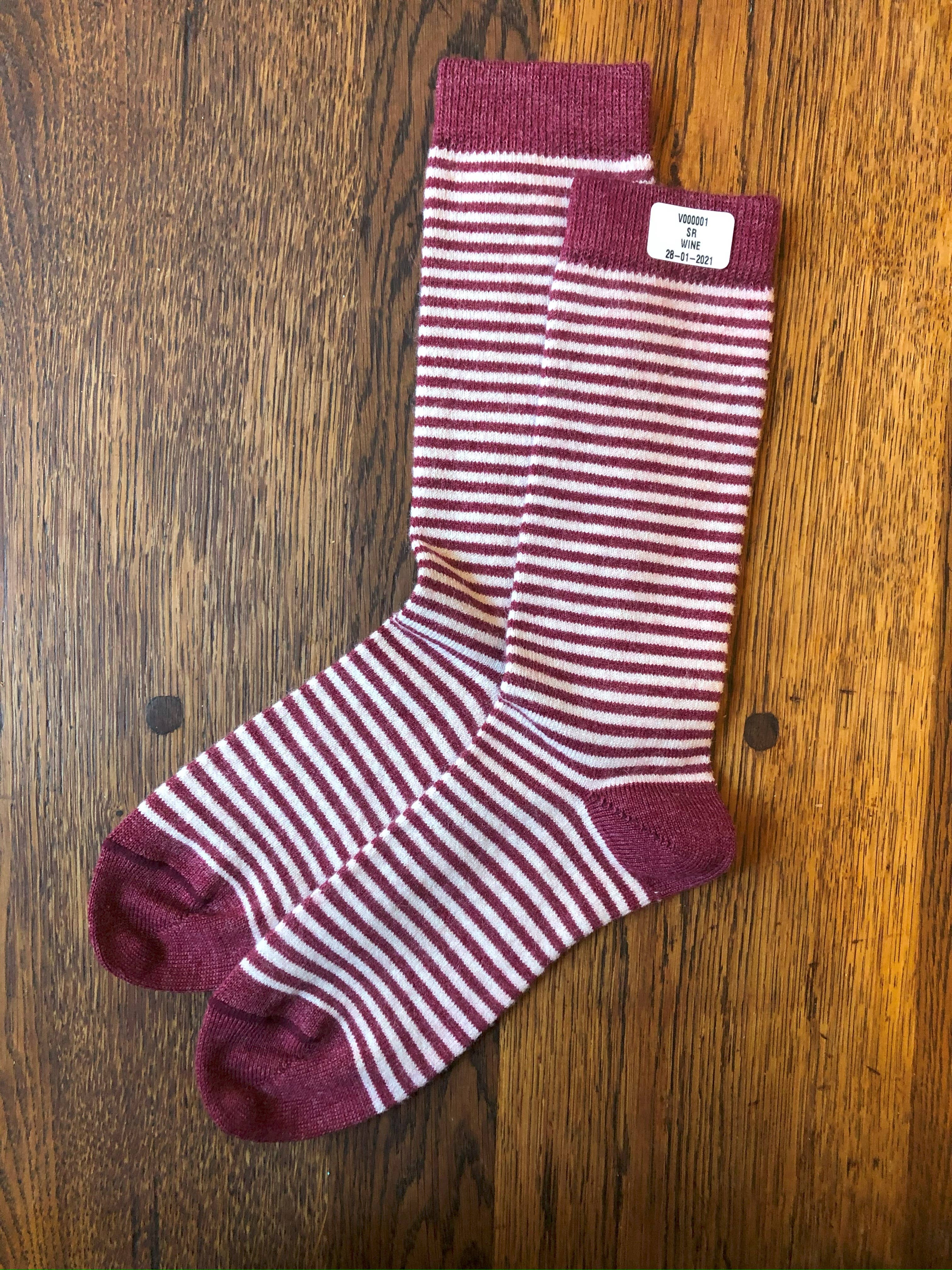 Ladies Alpaca Stripey Socks