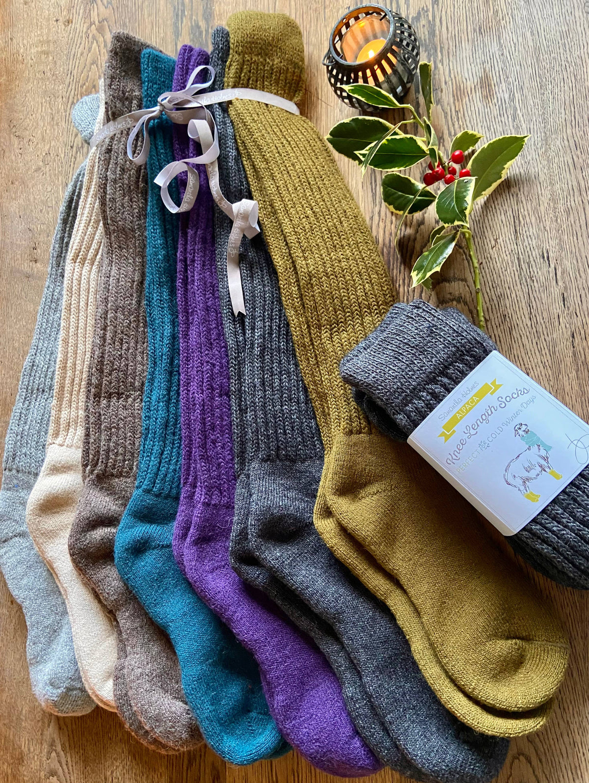 Alpaca Chunky Knee Socks by Samanatha Holmes