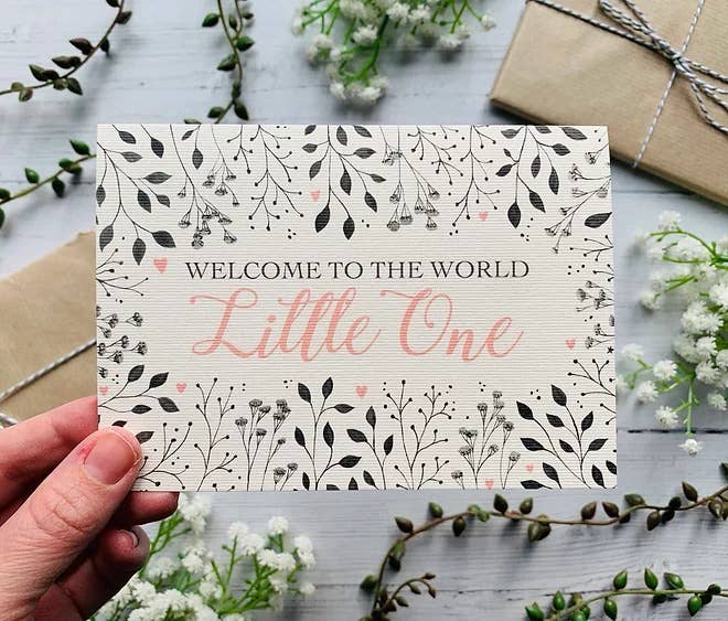 Welcome to the World Little One (Pink) Greeting Card