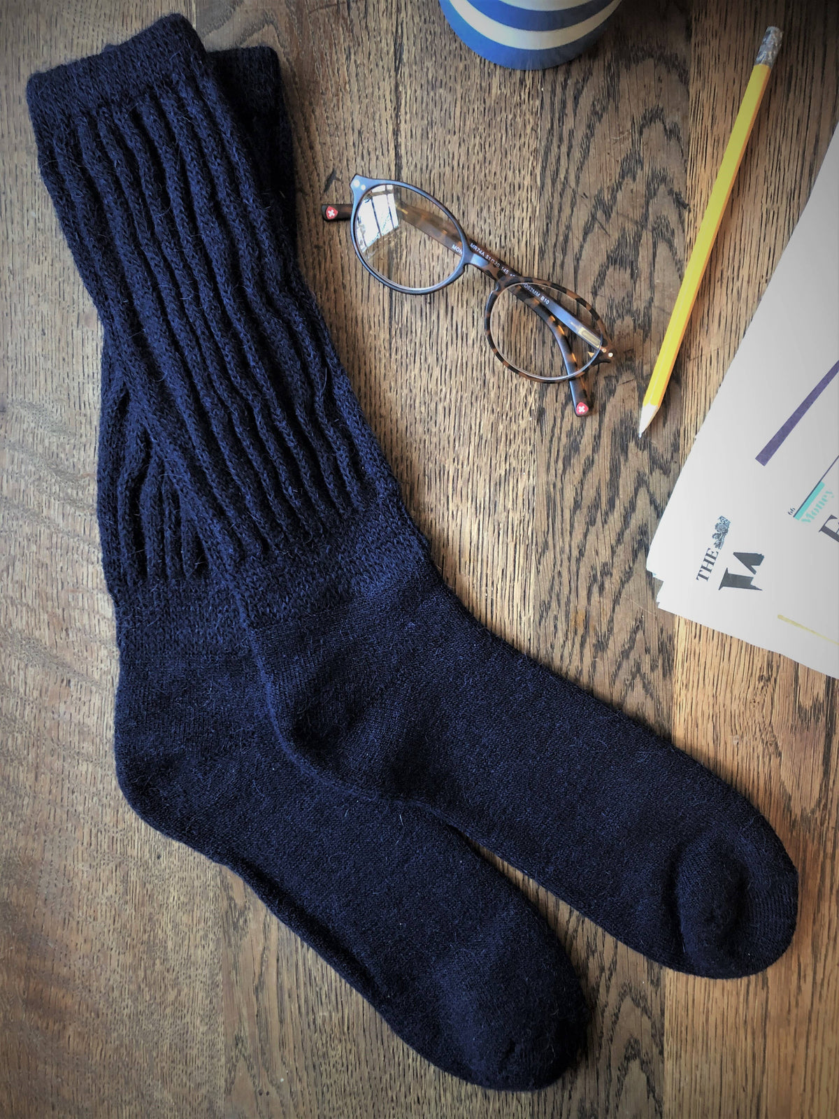 Alpaca Ribbed Socks Larger size UK 7-10