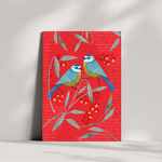 Load image into Gallery viewer, Bluetit A4 Print on Red Background
