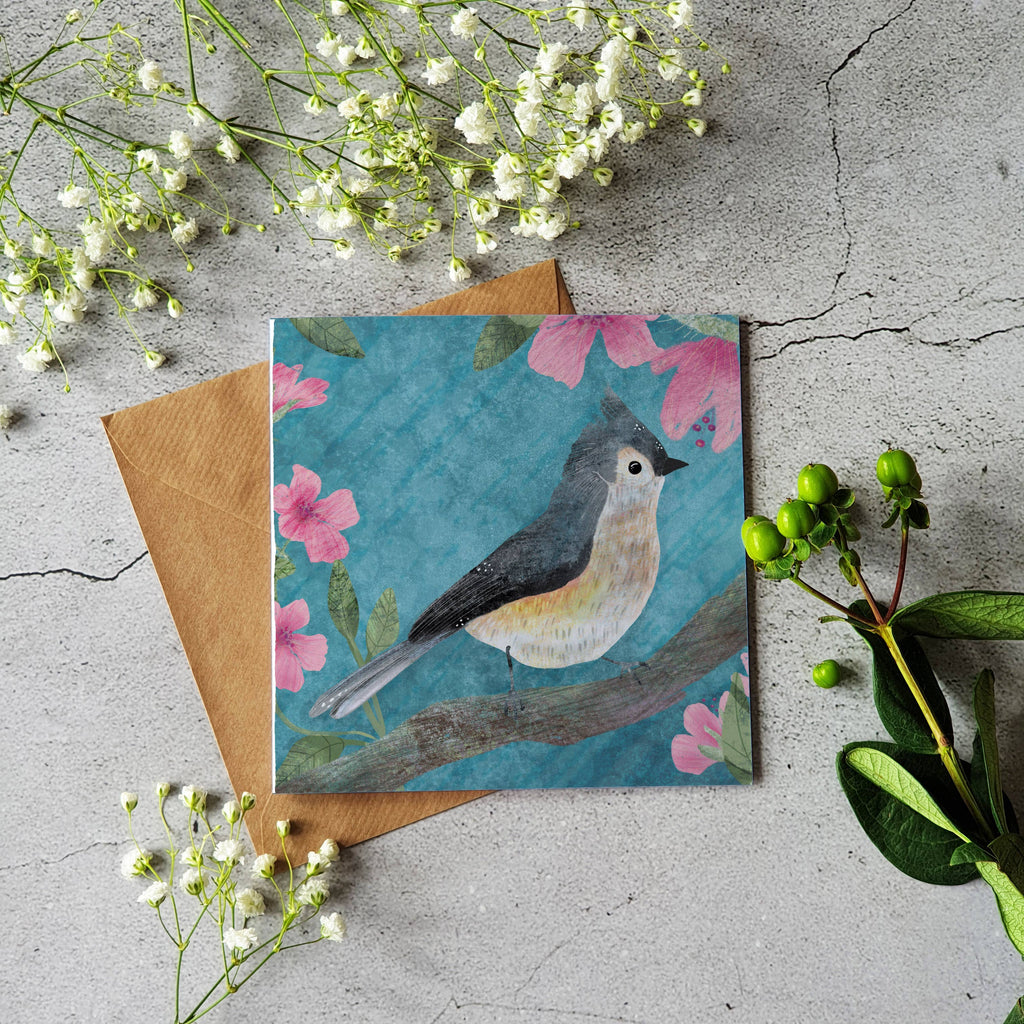 Michigan Bird Card Blue - Blank Inside Card JC-02