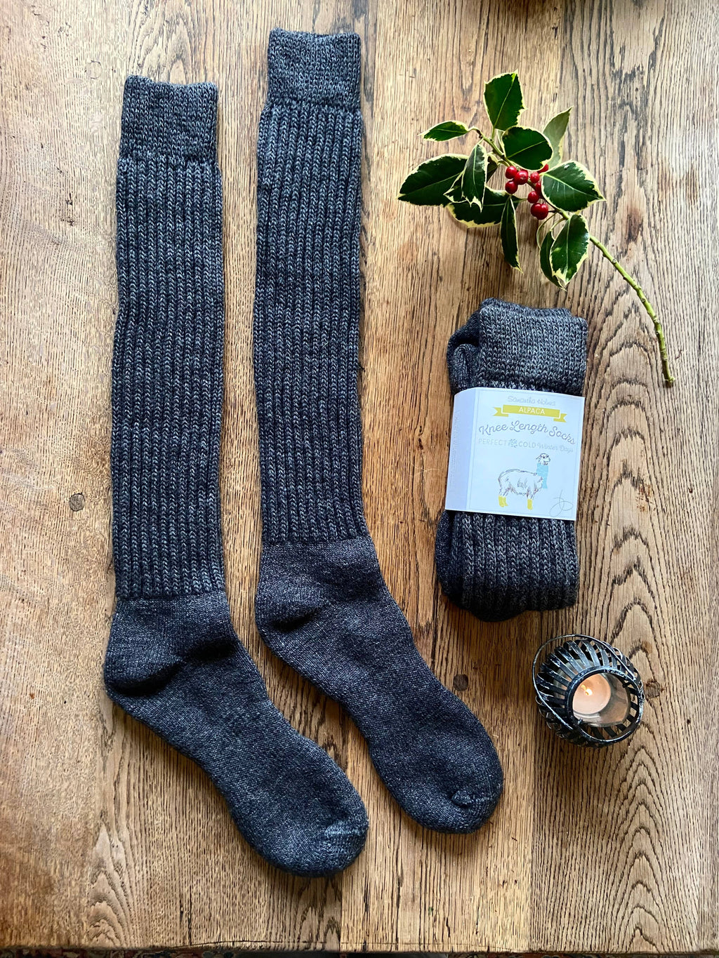 Alpaca Chunky Knee Socks by Samanatha Holmes