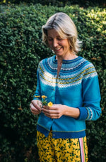 Load image into Gallery viewer, NEW &#39;Turquoise&#39; Alpine Short Cardigan 100% Merino Lambswool designed by ERIBÉ Knitwear
