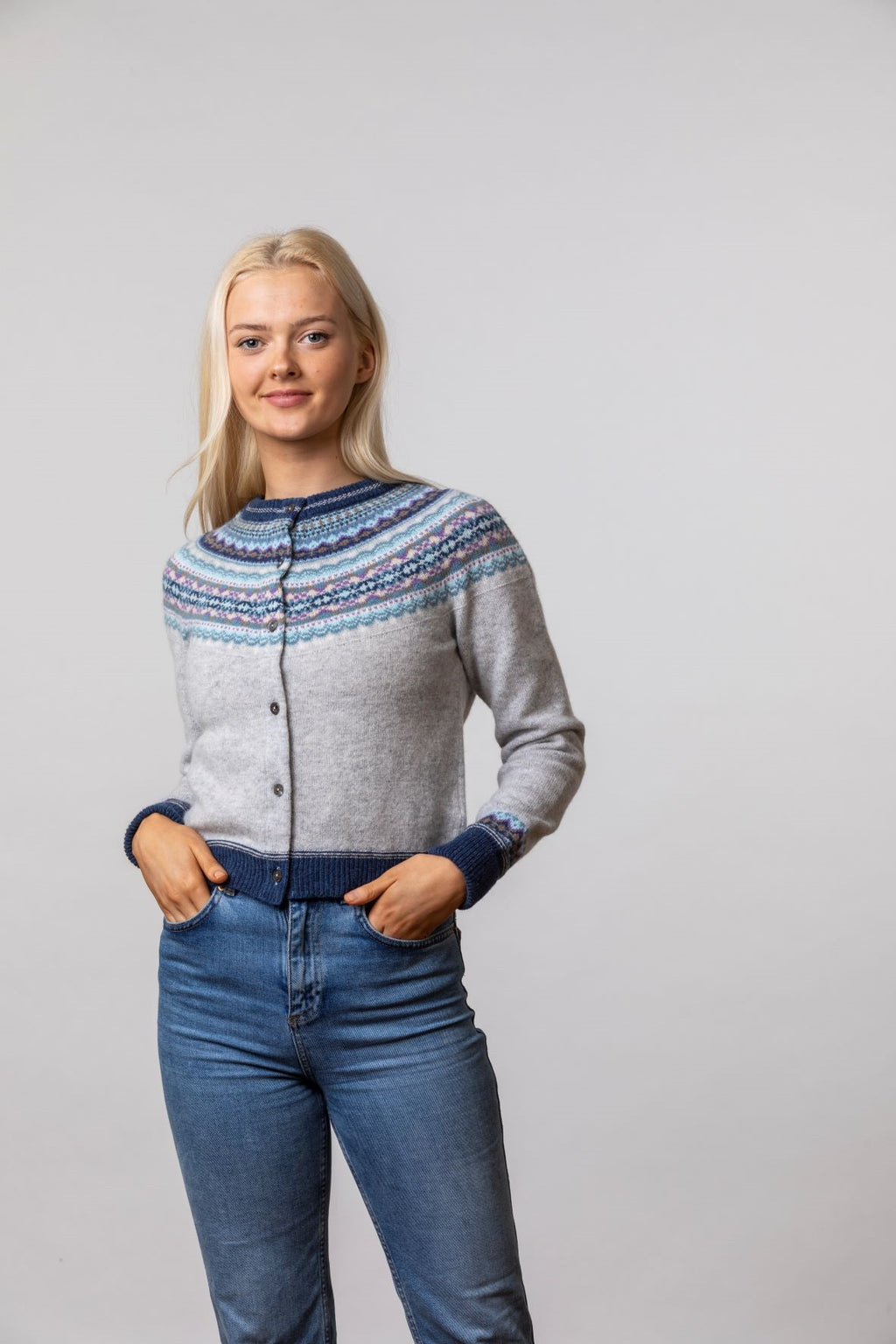 *Restock Autumn'25* 'Arctic' Alpine Short Cardigan 100% Merino Lambswool designed by ERIBÉ Knitwear