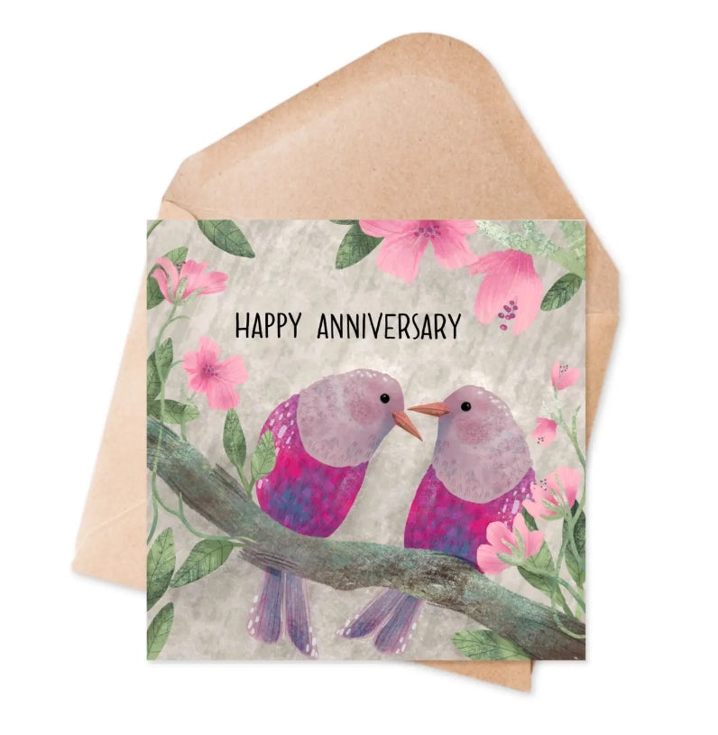 HAPPY ANNIVERSARY Birds Card JBC-08 designed by Ilana Ewing