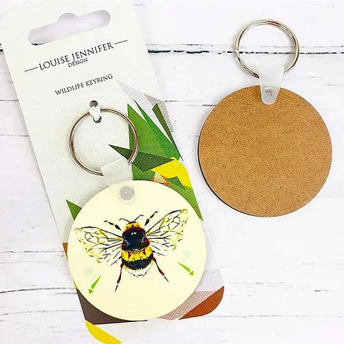 Bee Hardwood Keyring by Louise Jennifer Design