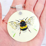 Load image into Gallery viewer, Bee Hardwood Keyring by Louise Jennifer Design
