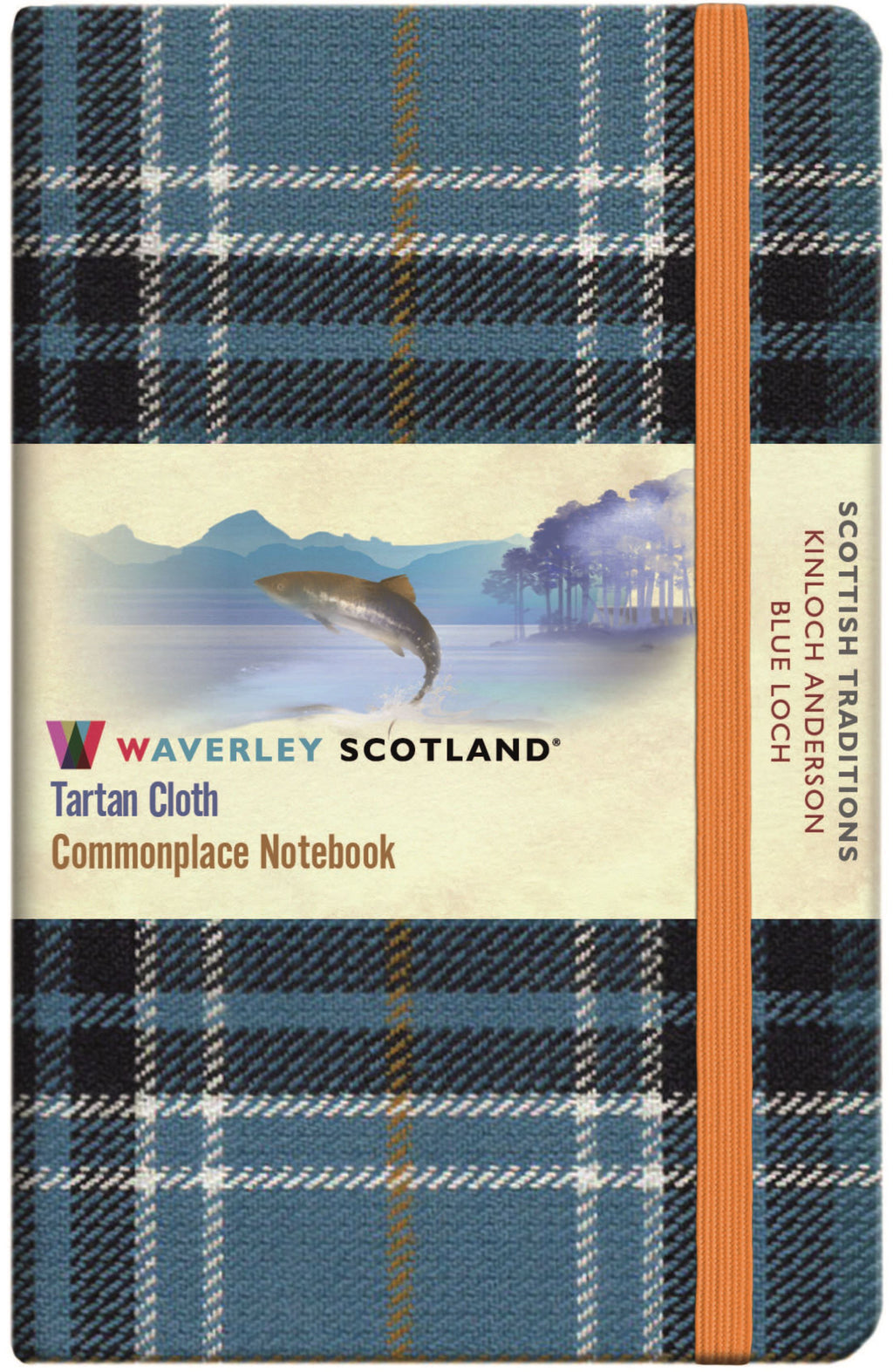 TARTAN CLOTH NOTEBOOK POCKE: KINLOCH ANDERSON BLUE LOCH
