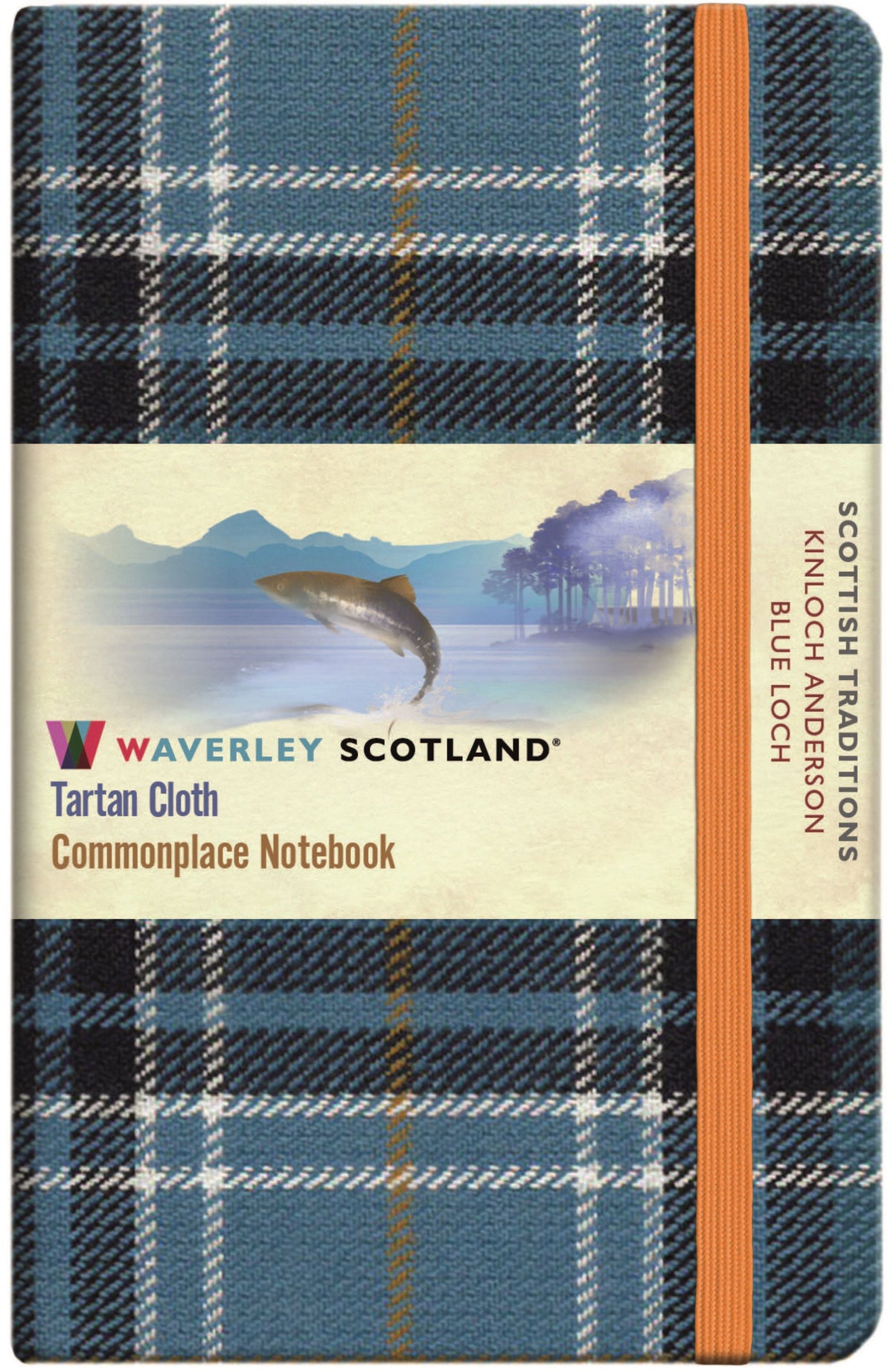 TARTAN CLOTH NOTEBOOK POCKE: KINLOCH ANDERSON BLUE LOCH