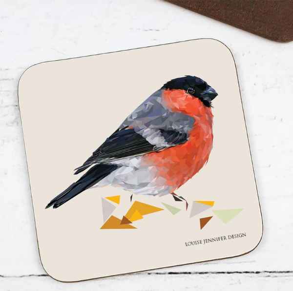 Bird themed Hard Wood Coasters Illustrated by Jennifer Louise Design
