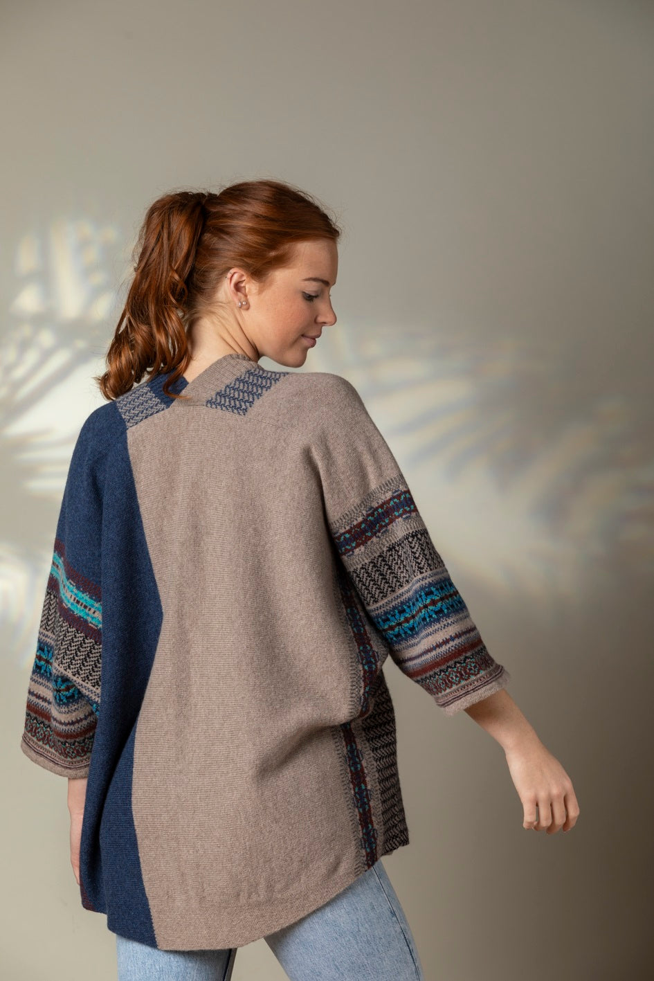 Autumn Winter 24 'OBAN SKY' MONTROSE BLANKET COAT 100% Merino Lambswool designed by ERIBÉ Knitwear