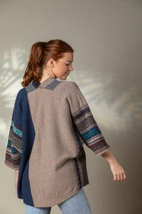 Autumn Winter 24 'OBAN SKY' MONTROSE BLANKET COAT 100% Merino Lambswool designed by ERIBÉ Knitwear