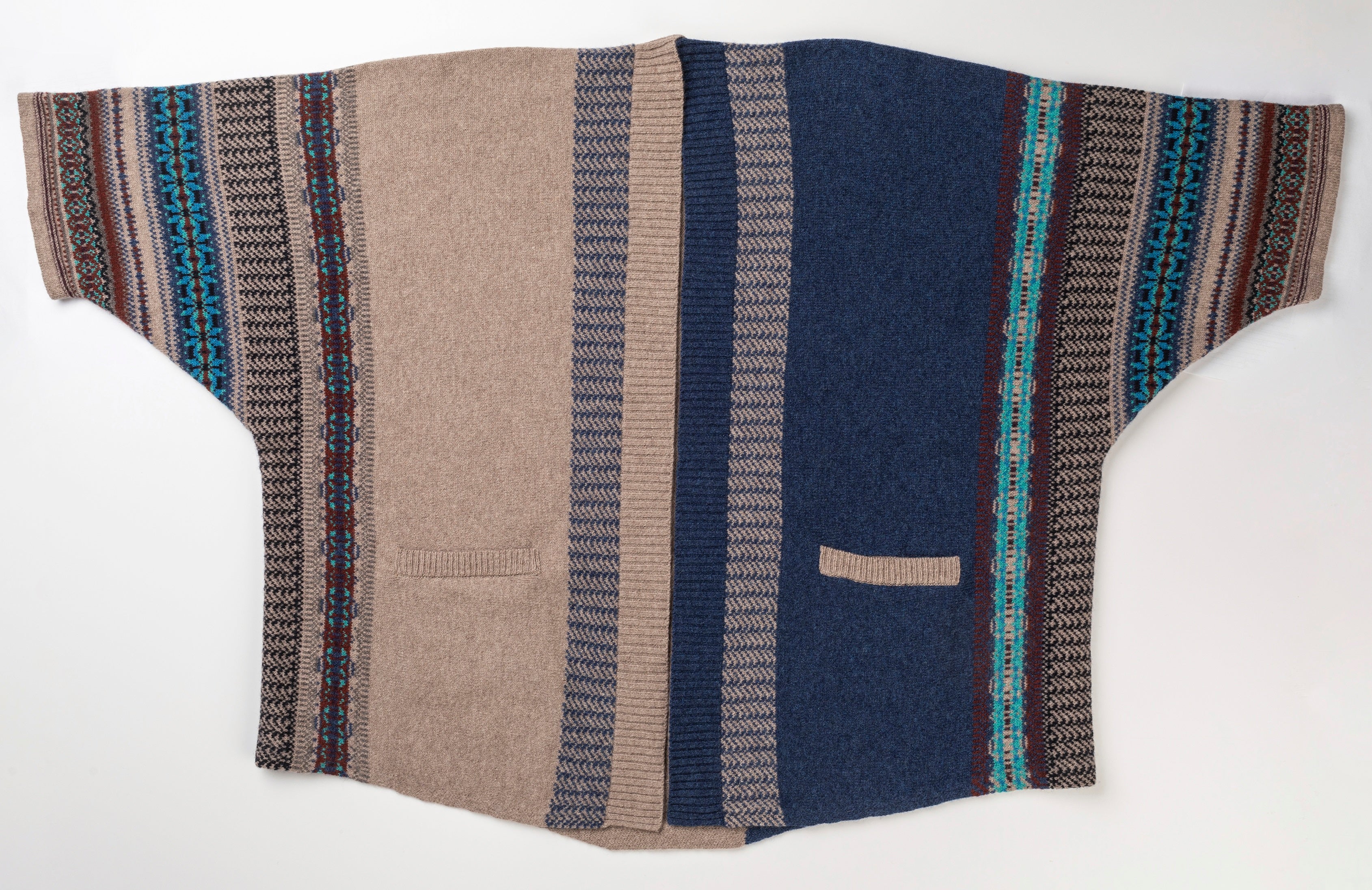 Autumn Winter 24 'OBAN SKY' MONTROSE BLANKET COAT 100% Merino Lambswool designed by ERIBÉ Knitwear