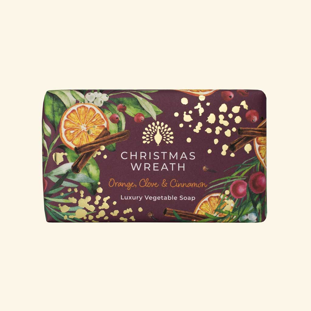 Christmas Tidings Soap Bar - Christmas Wreath