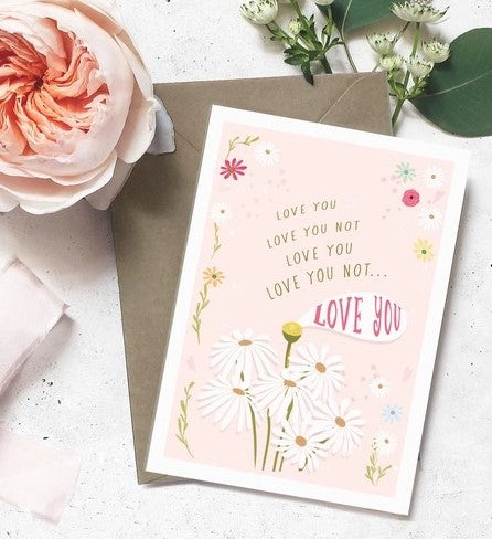 Daisy Chain 'Love You.. Love you not' Valentine Card by Emma Bryan Design
