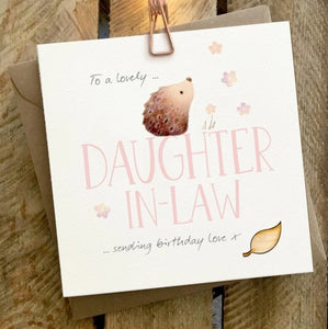 Daughter in Law Birthday Card by GingerBetty OWL061