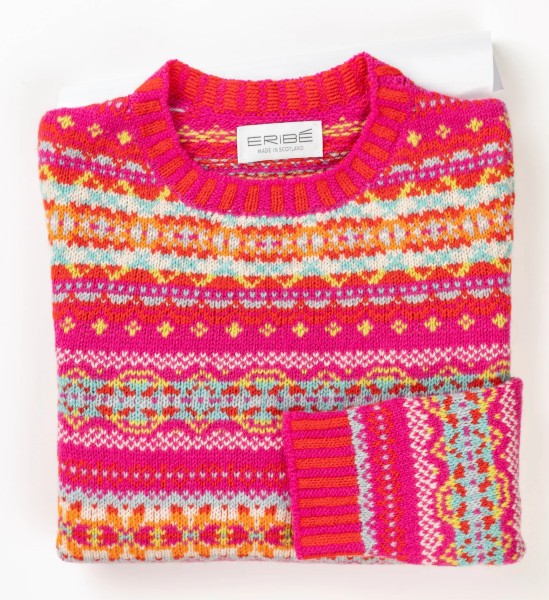 NEW Stock 'Foxglove' Kinross Sweater' 100%Supersoft Merino Lambswool Made in Scotland by ERIBÉ Knitwear