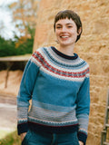 Blue Morning Alpine Sweater 96% Merino Lambswool / 4% Angora designed by ERIBÉ Knitwear