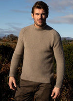 Load image into Gallery viewer, Men's Cashmere Seed Stitch Roll Neck Sweater by Fisherman out of Ireland
