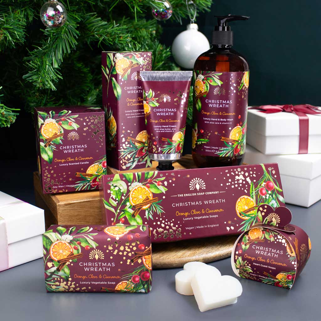 Christmas Tidings Soap Bar - Christmas Wreath