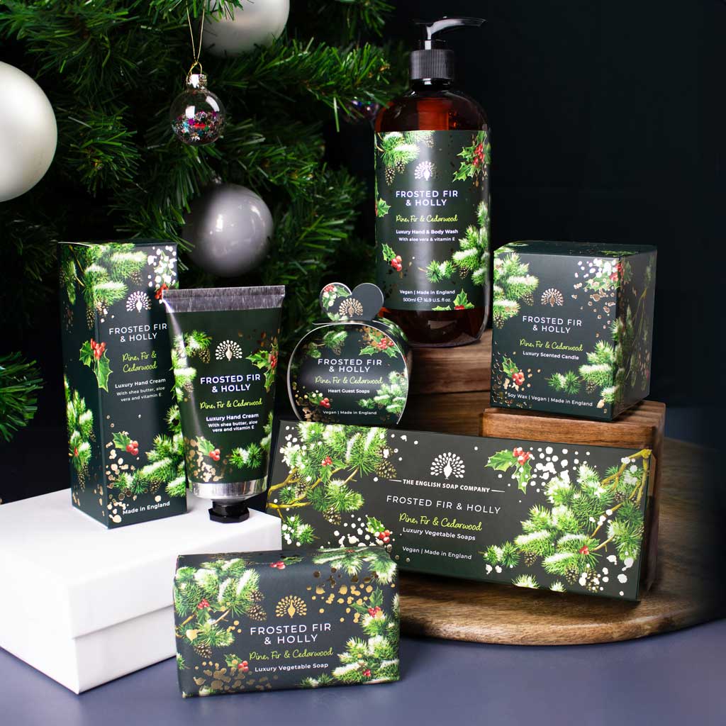 Frosted Fir & Holly Guest Soaps - Gift Boxed