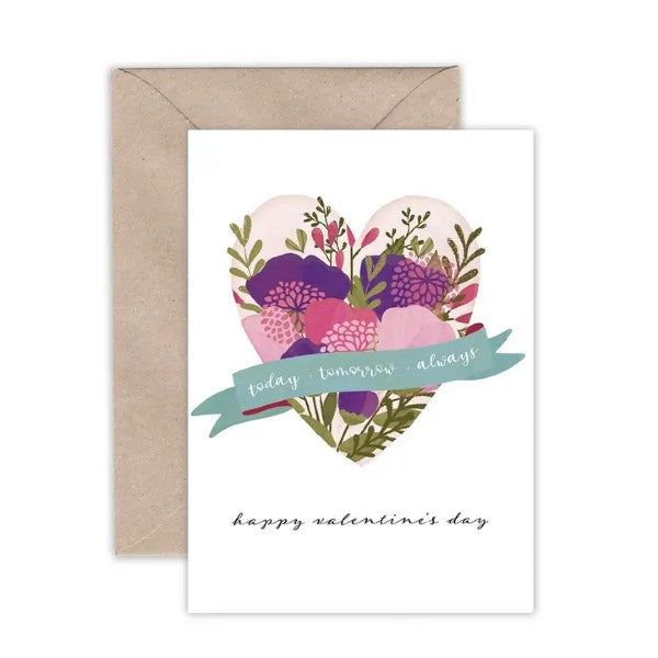 Floral Heart Valentine Card by Emma Bryan Design