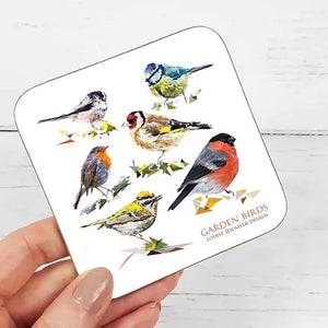 Bird Themed Hard Wood Coasters Illustrated by Jennifer Louise Design
