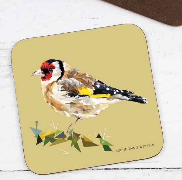 Bird themed Hard Wood Coasters Illustrated by Jennifer Louise Design
