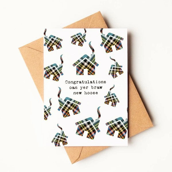 'Braw New Hoose' Scottish New Home Card HP122 by Hiya Pal