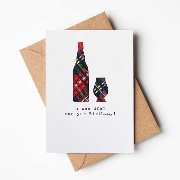 Scottish Birthday Cards Handmade using tartan from Kilts!