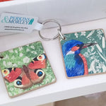 Load image into Gallery viewer, Peacock Butterfly / Wild Wood Keyring designed by Perkins &amp; Morley
