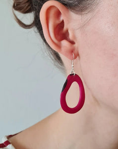 Loop Tagua Nut Earrings Made by Pretty Pink Eco Jewellery