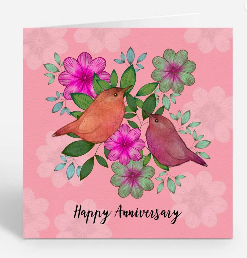 HAPPY ANNIVERSARY Birds Card SPR2215 designed by Ilana Ewing